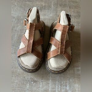 Vintage Dr Martens Women’s 6 Chunky Platform Leather Buckle Strap Y2K Sandals